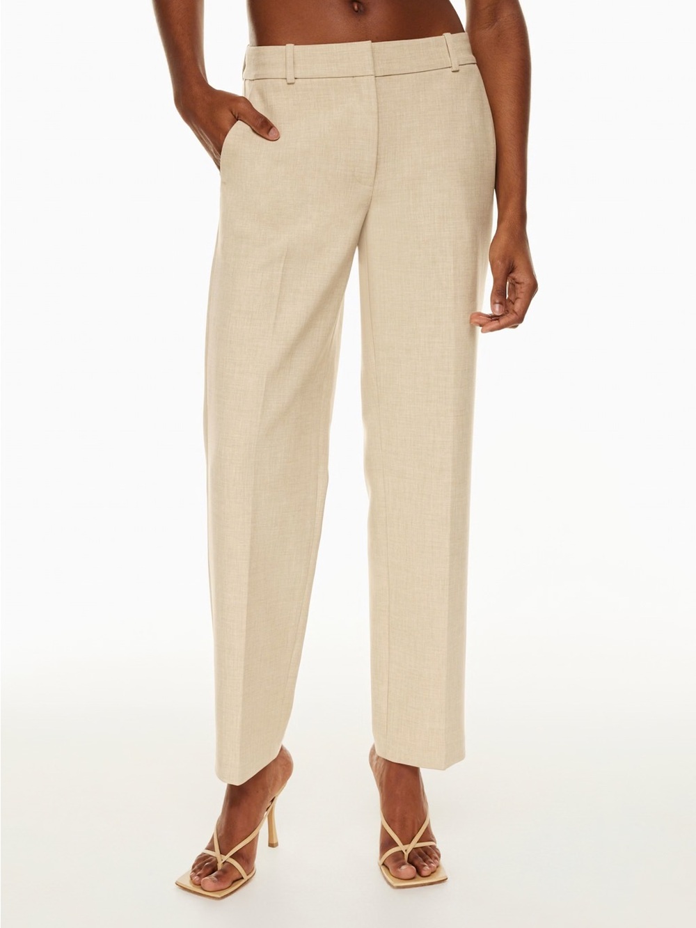 Aritzia Babaton Command Mid-rise Straight Leg Trousers Pants Size 0 Beige NWT